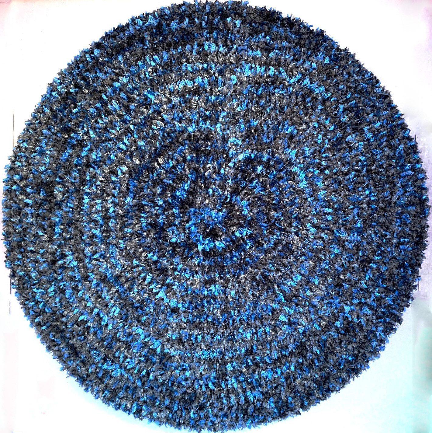 Two tone sky blue/gray lined chenille snood