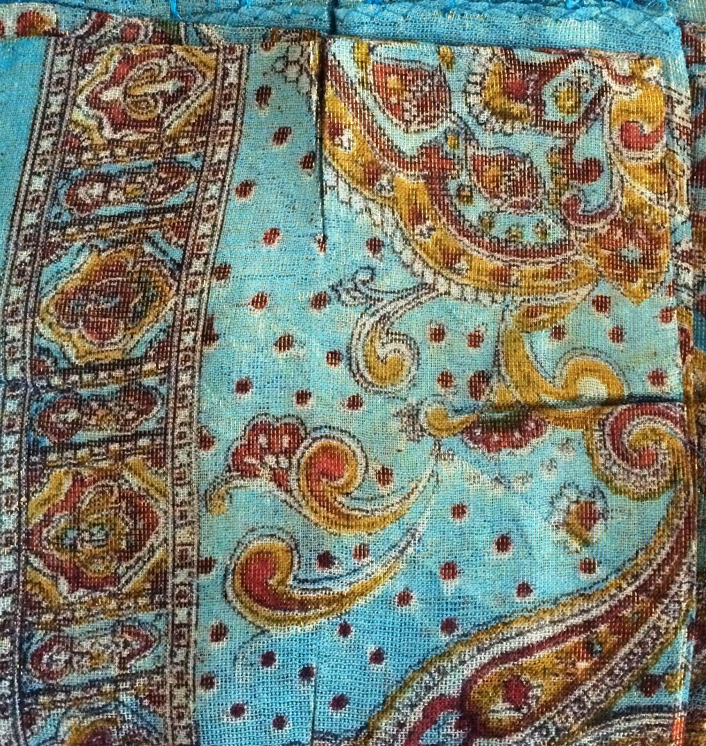 Summer blue shimmering tichel