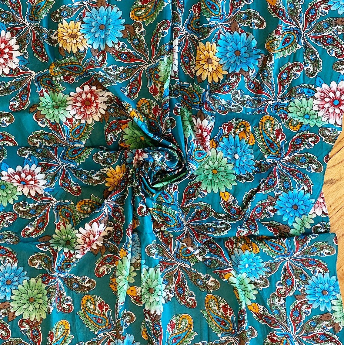 Aqua cotton tichel