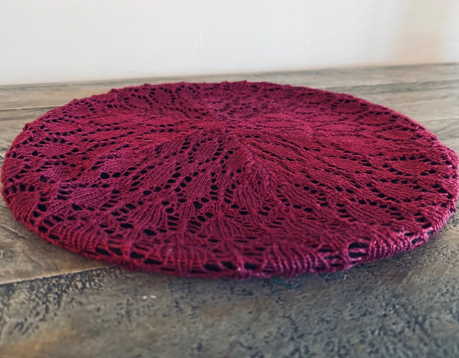 Dark raspberry Lined Beret Snood