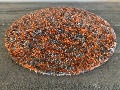 Rust gray lined chenille snood