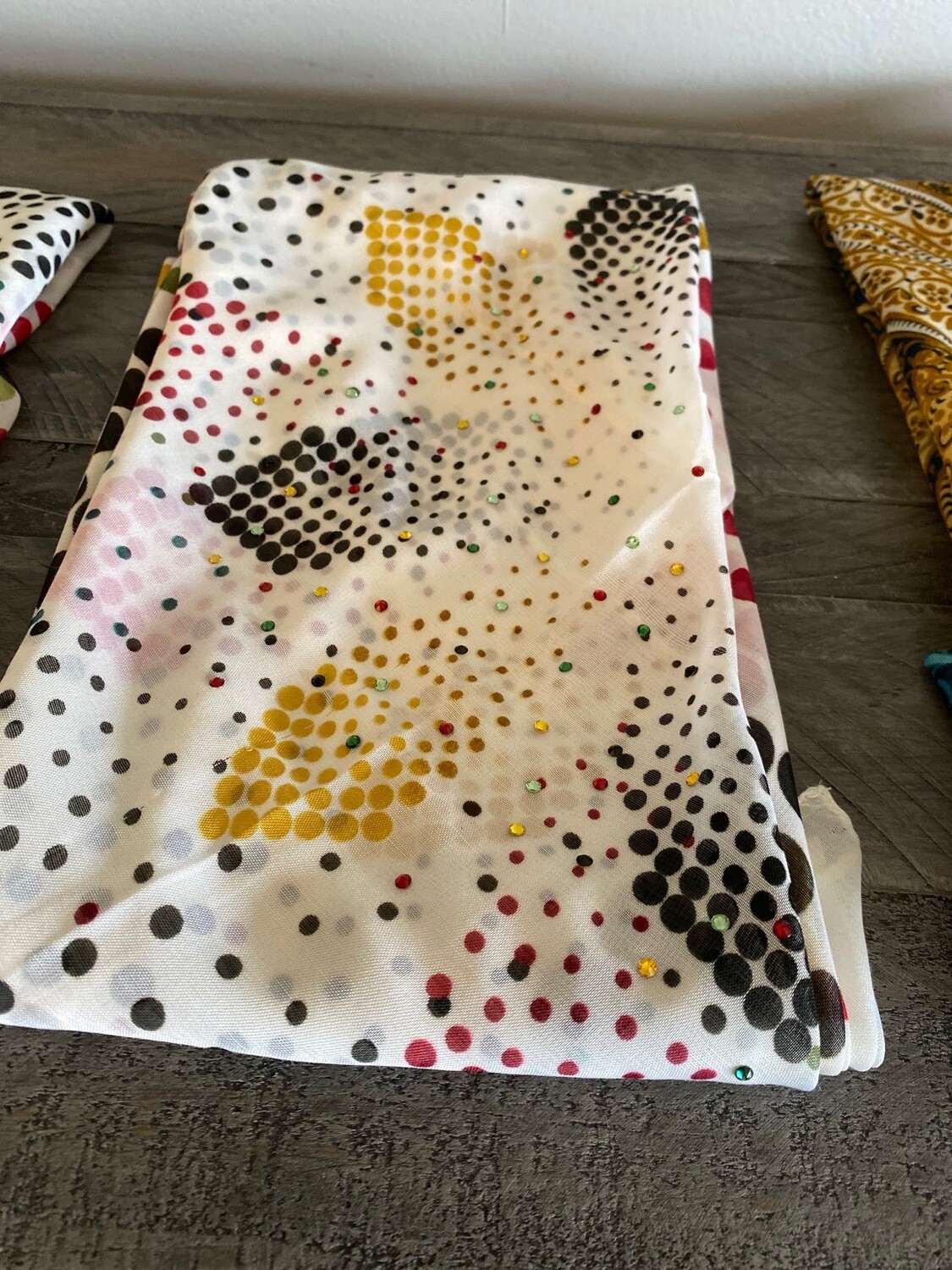 Soft white n' more - hand decorated tichel