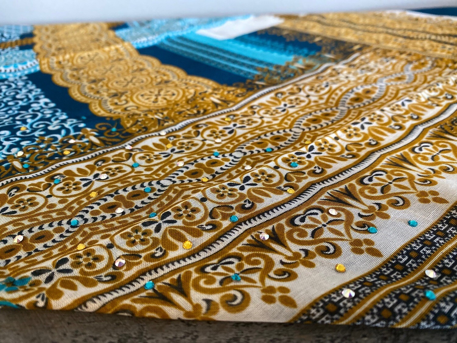 Teal n' more hand decorated tichel