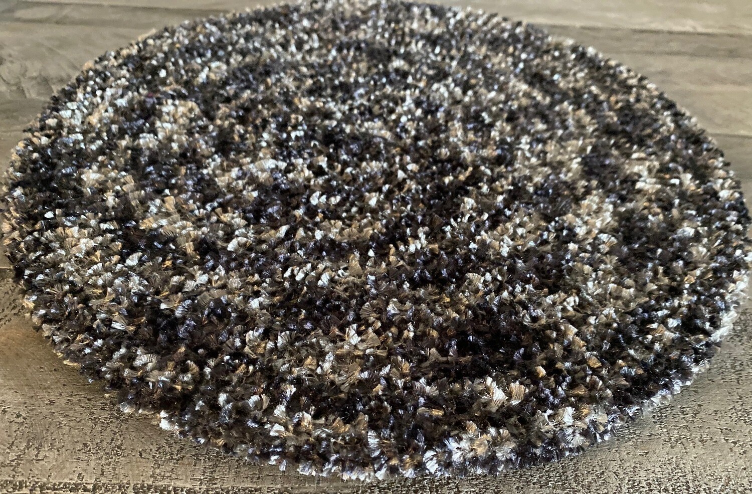 Two tone black/light gray unlined chenille snood