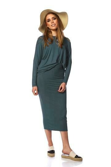 Two piece ribbed set - jade