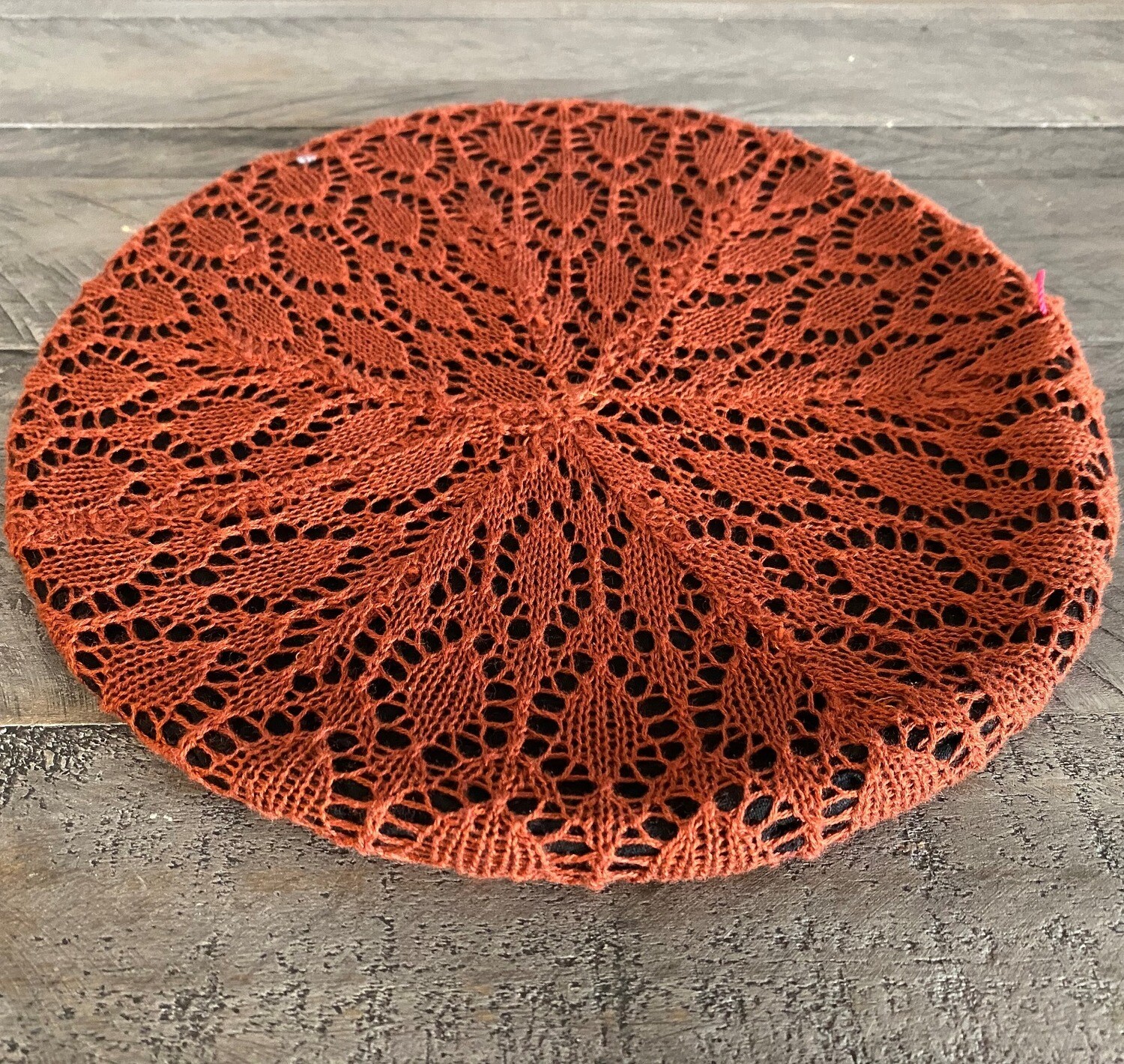 Rust Lined Beret Snood