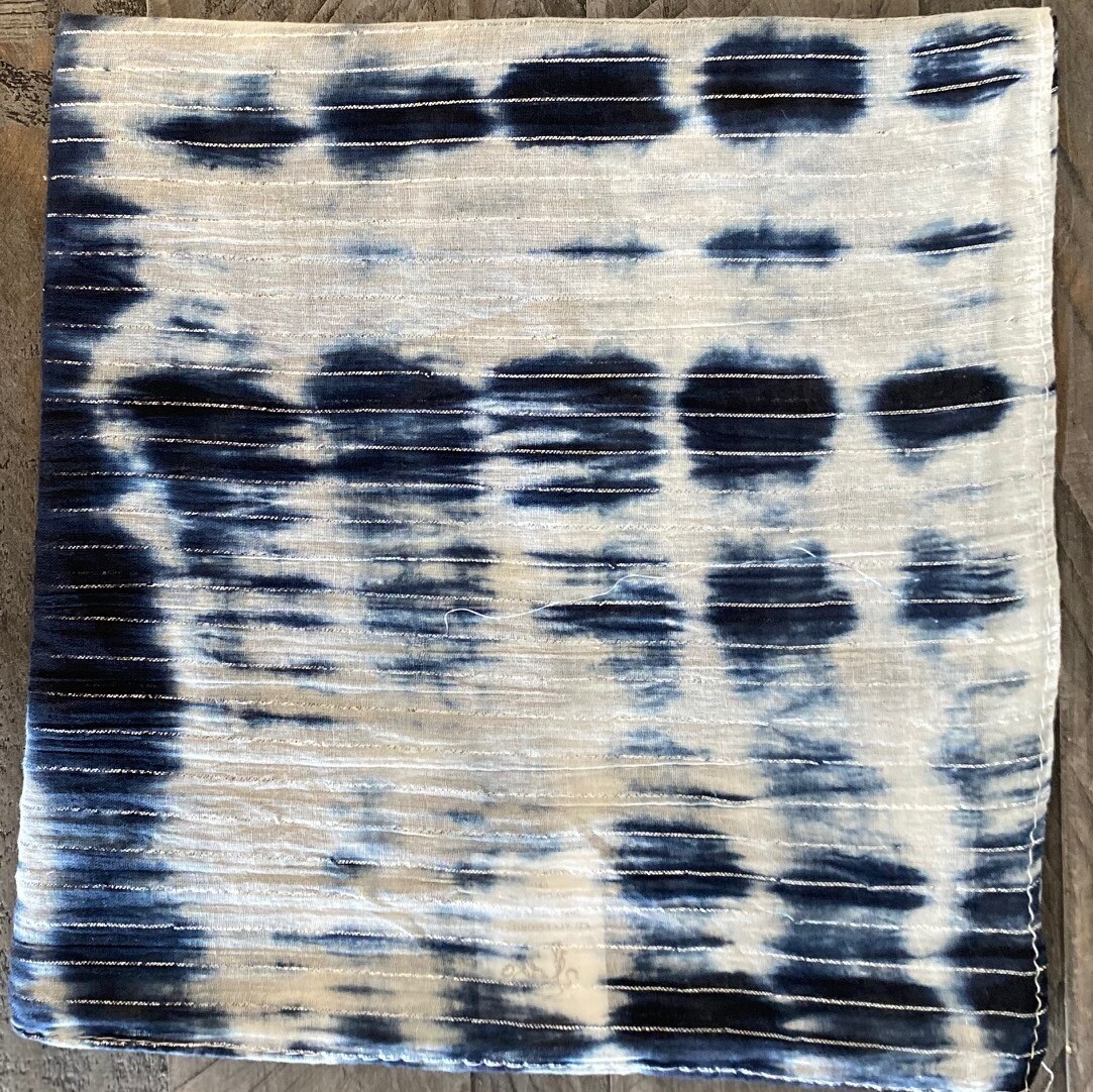 Navy tie dyed tichel