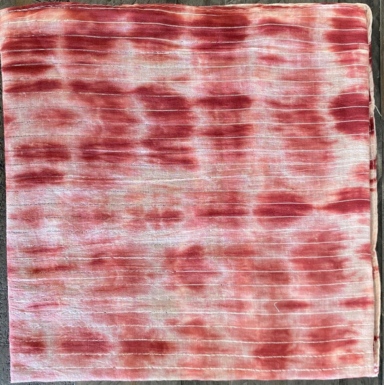Maroon tie dyed tichel