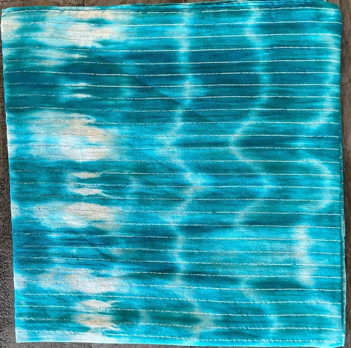 Turquoise tie dyed tichel
