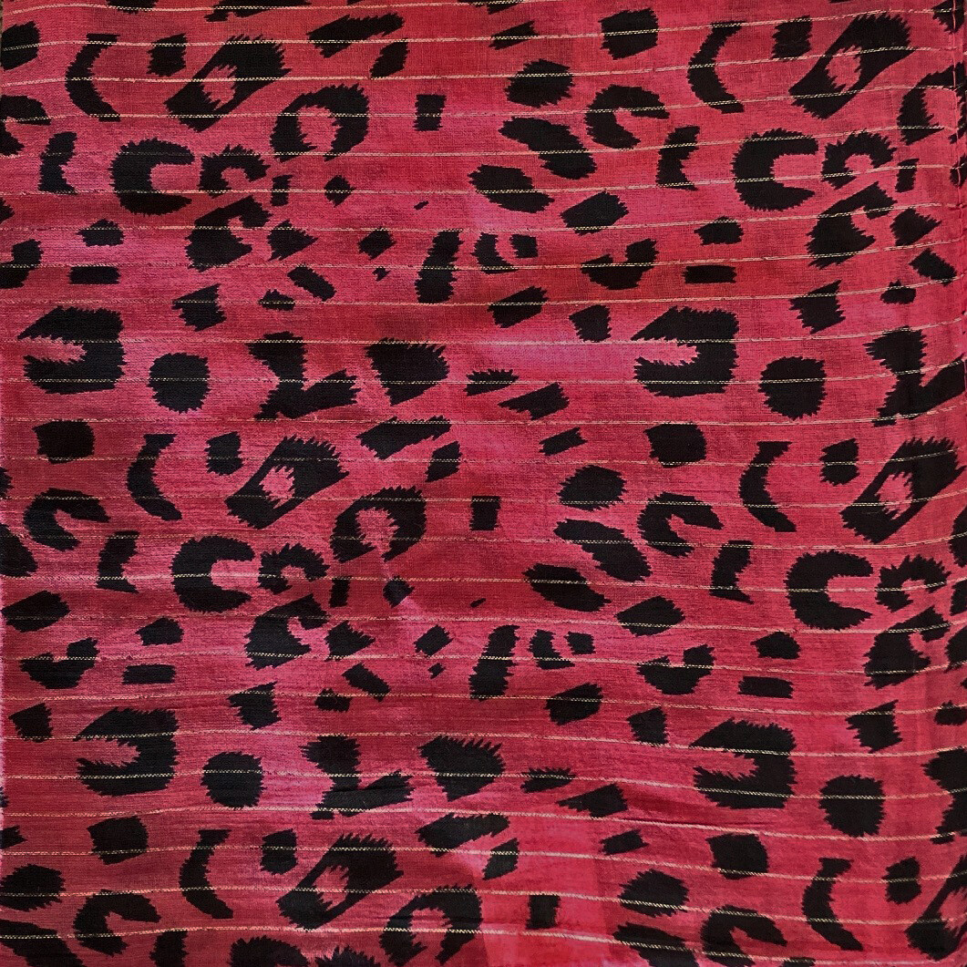 Dark raspberry animal print tichel