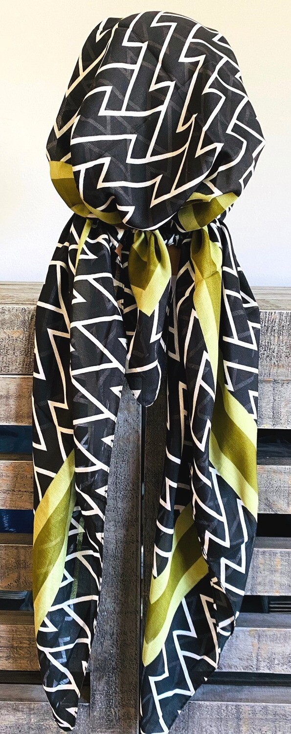 Zigzag pattern pretied Turkish Tichel