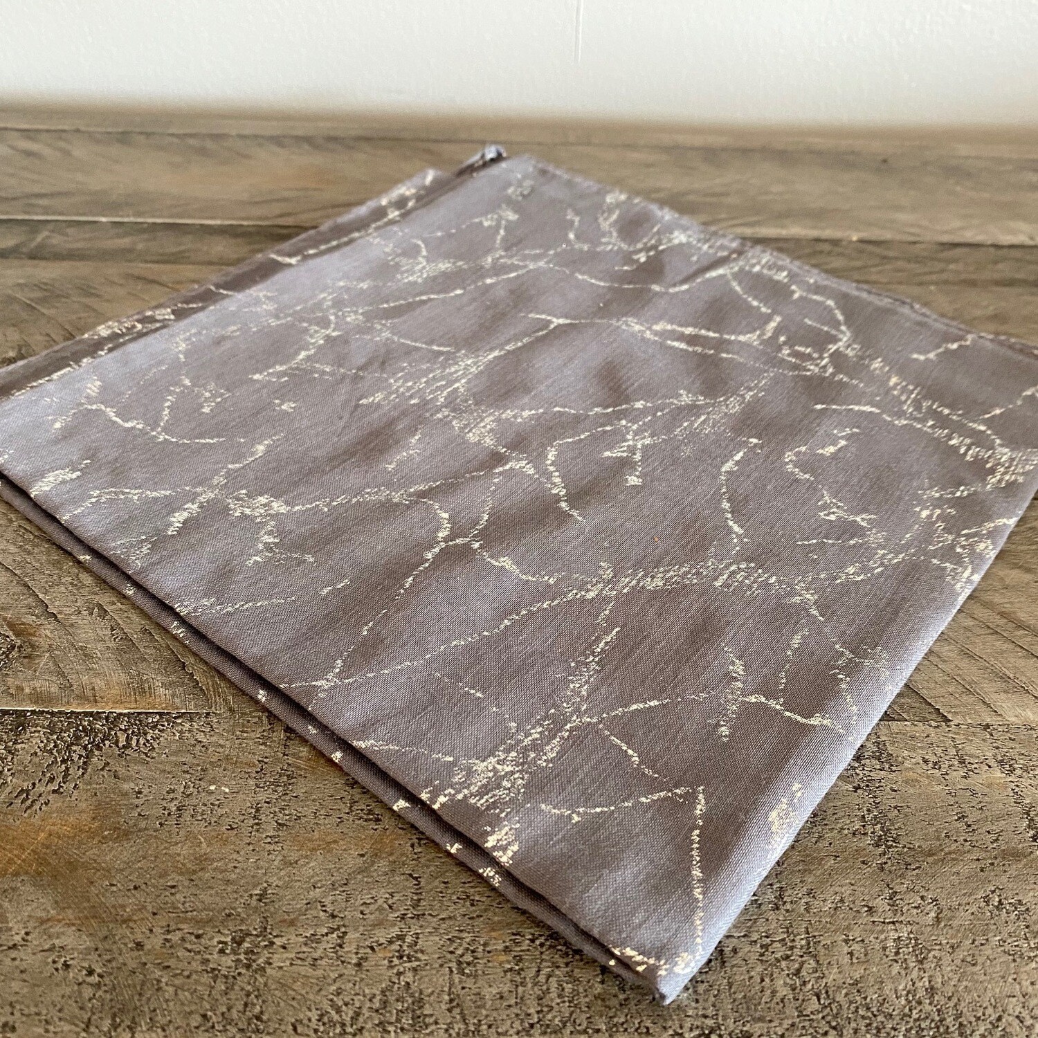 Light gray  - metallic silver marbled tichel