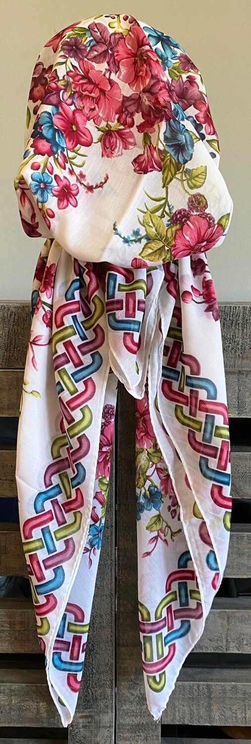 Soft white color pretied Turkish Tichel