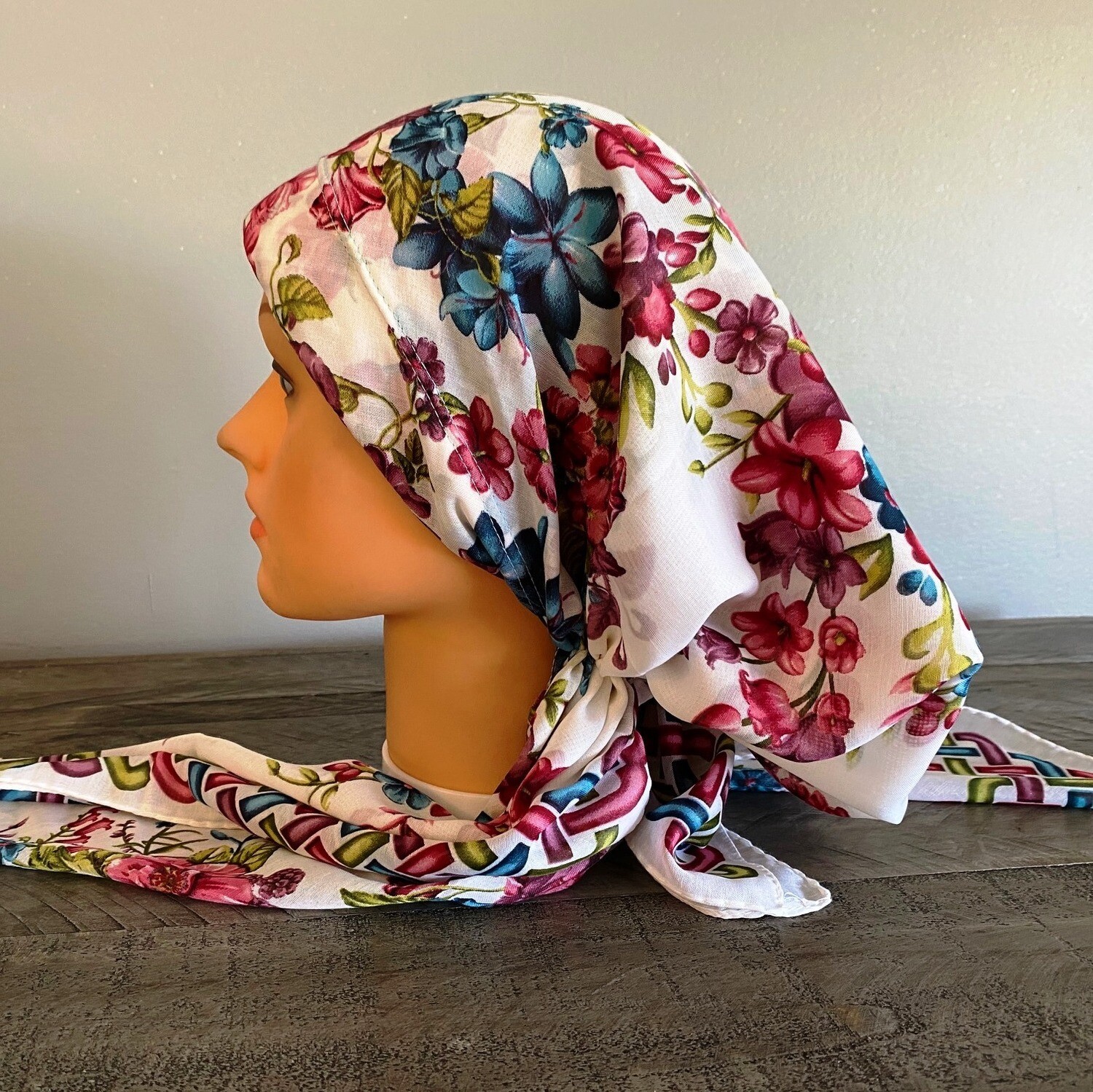 Soft white color pretied Turkish Tichel