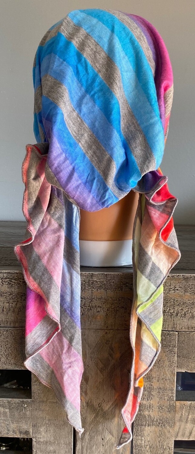 Bright mixed colors pre-tied tichel