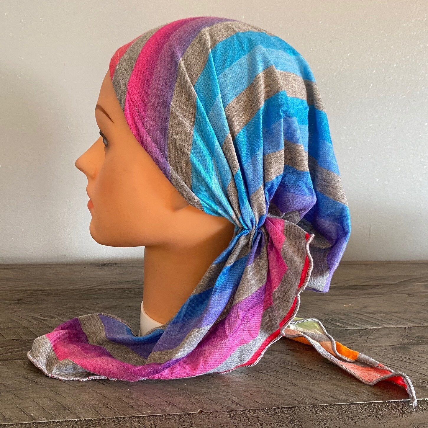 Bright mixed colors pre-tied tichel