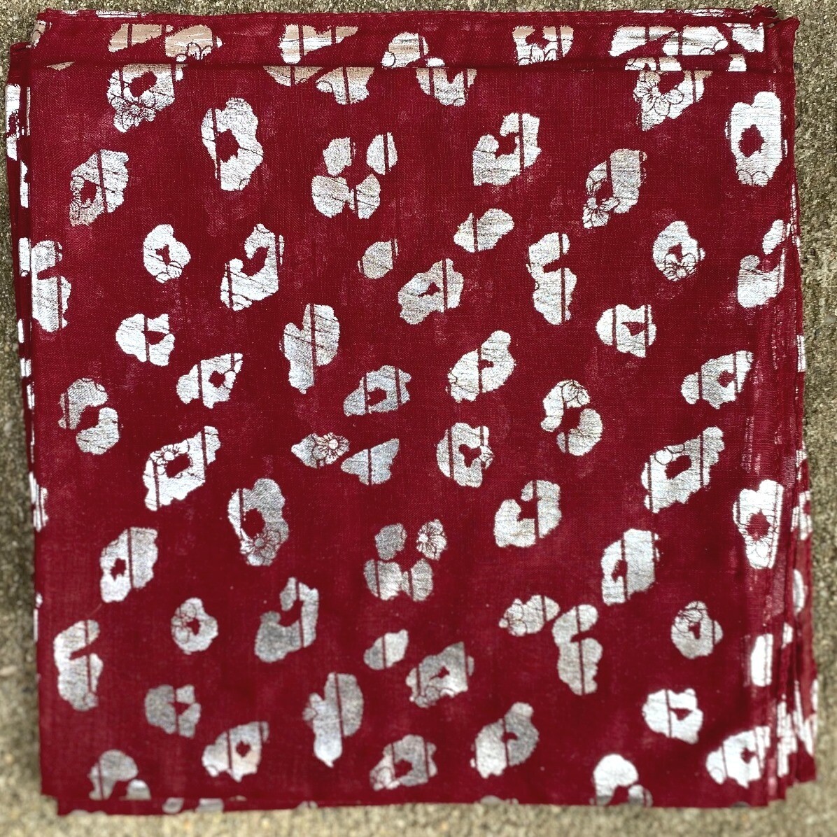 Maroon - silver metallic leopard spotted tichel