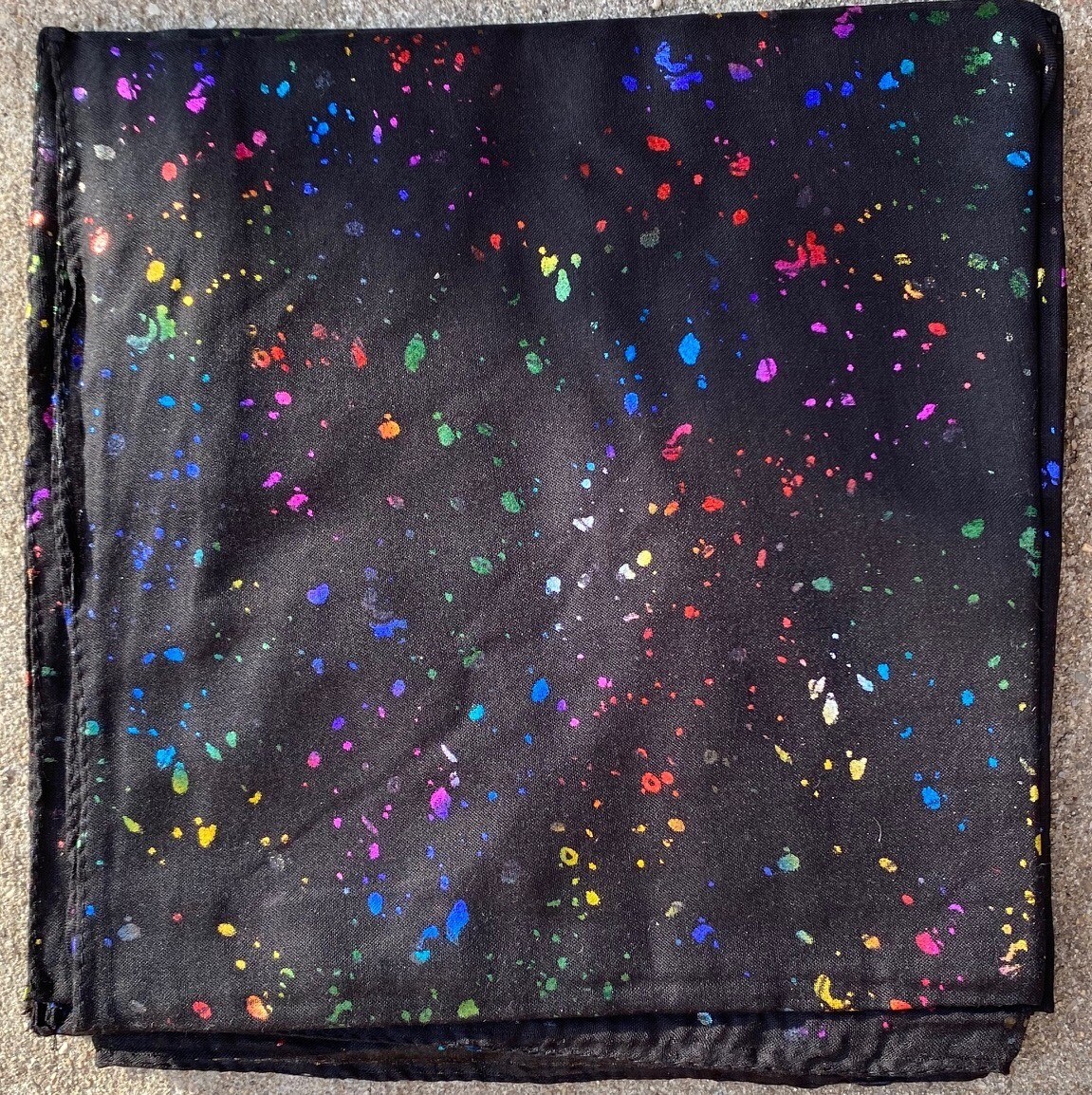 Black - colorful metallic paint splattered tichel