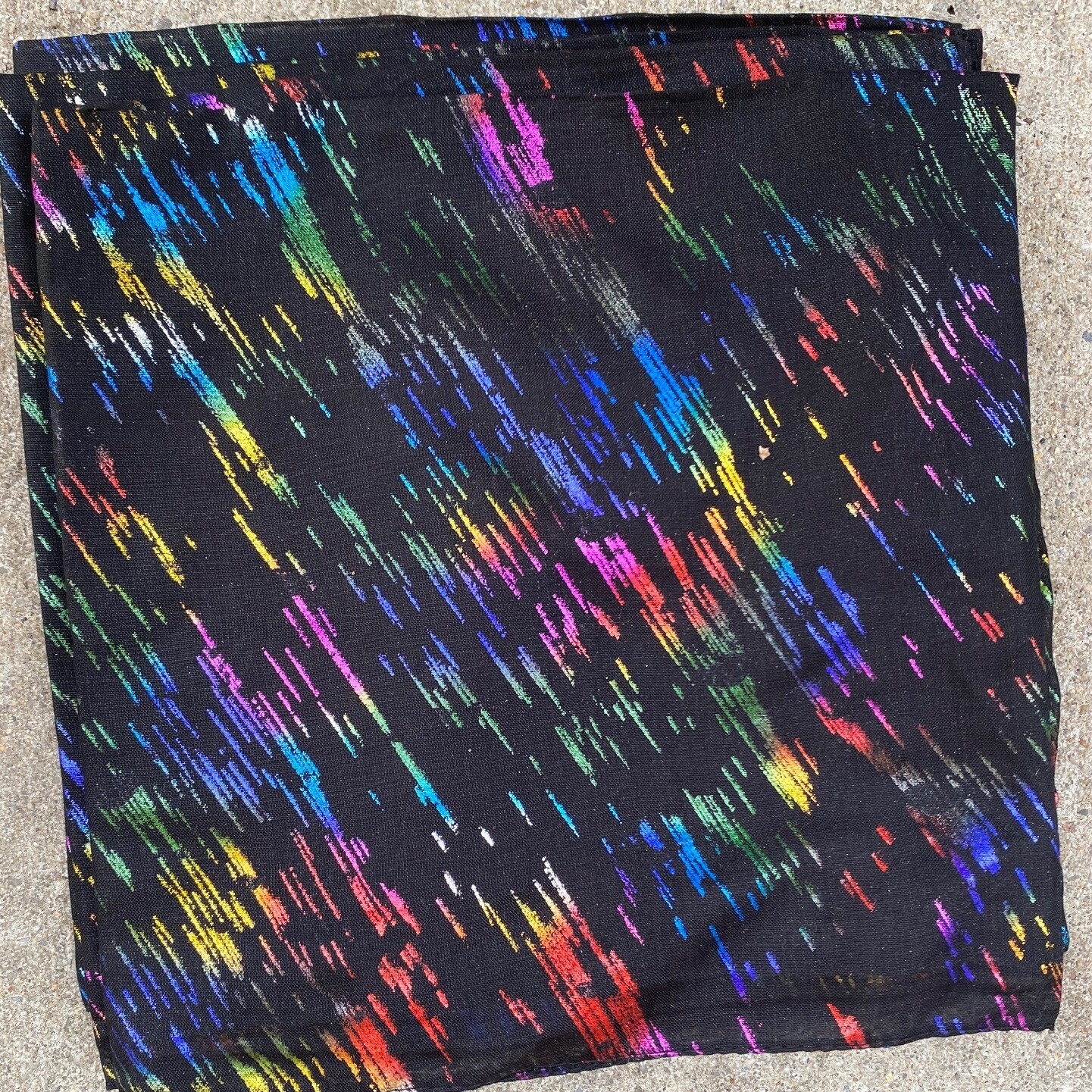 Metallic colorful streaked tichel - black