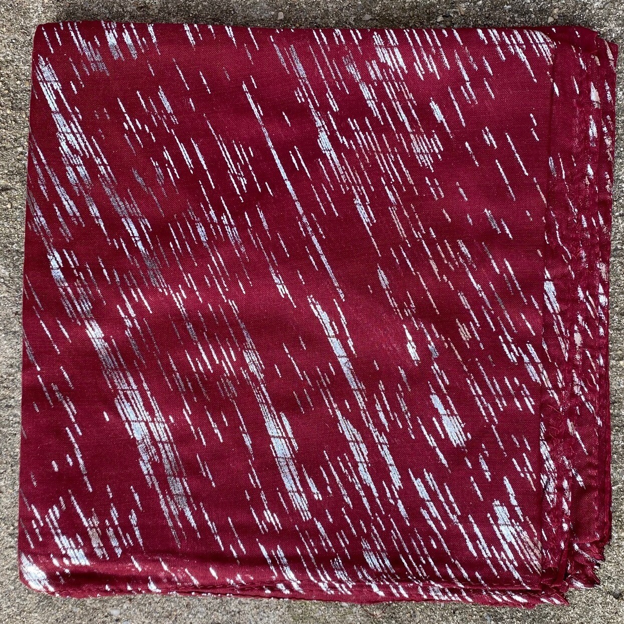Metallic silver streaked tichel - maroon