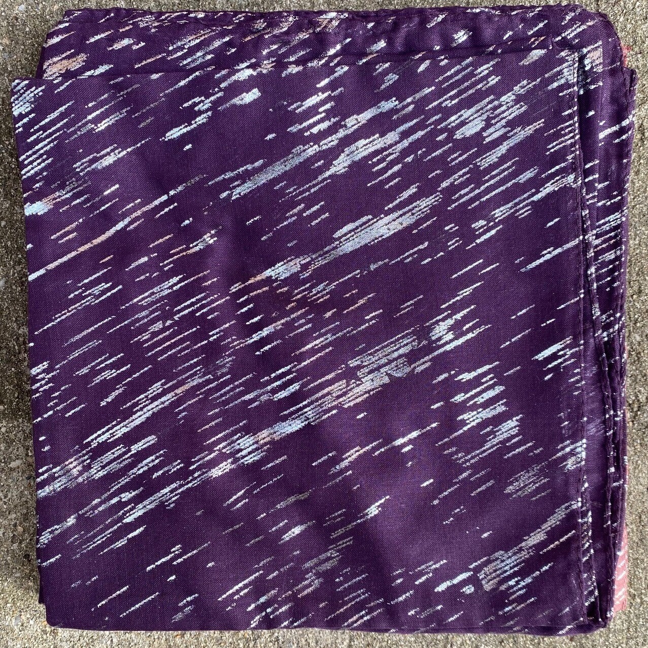 Metallic silver streaked tichel - purple
