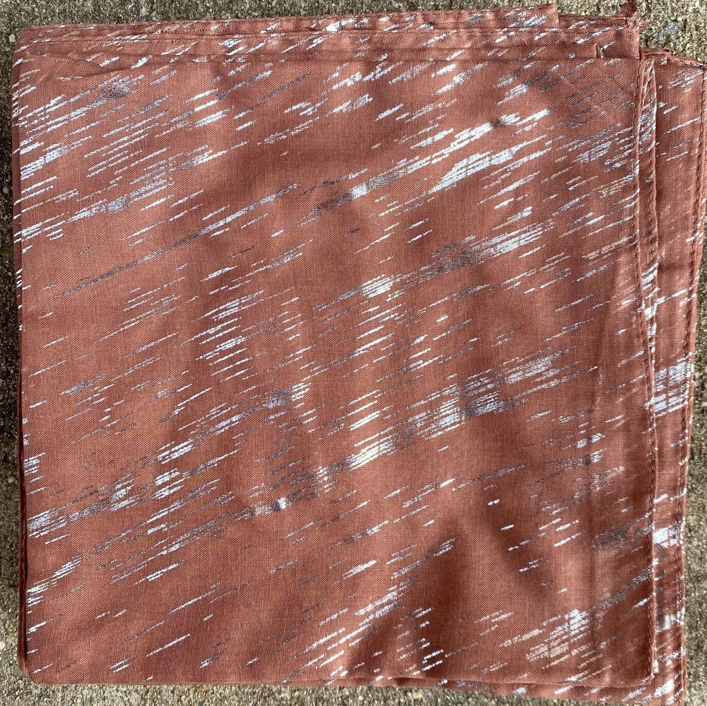 Metallic silver streaked tichel - light brown