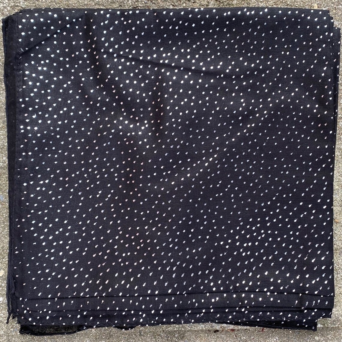 Black - metallic silver speckled tichel