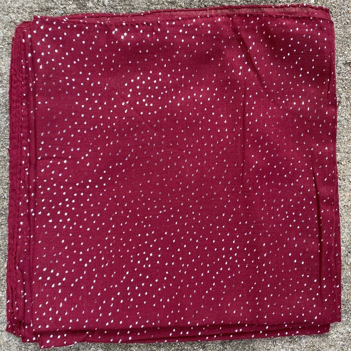 Maroon - metallic silver speckled tichel