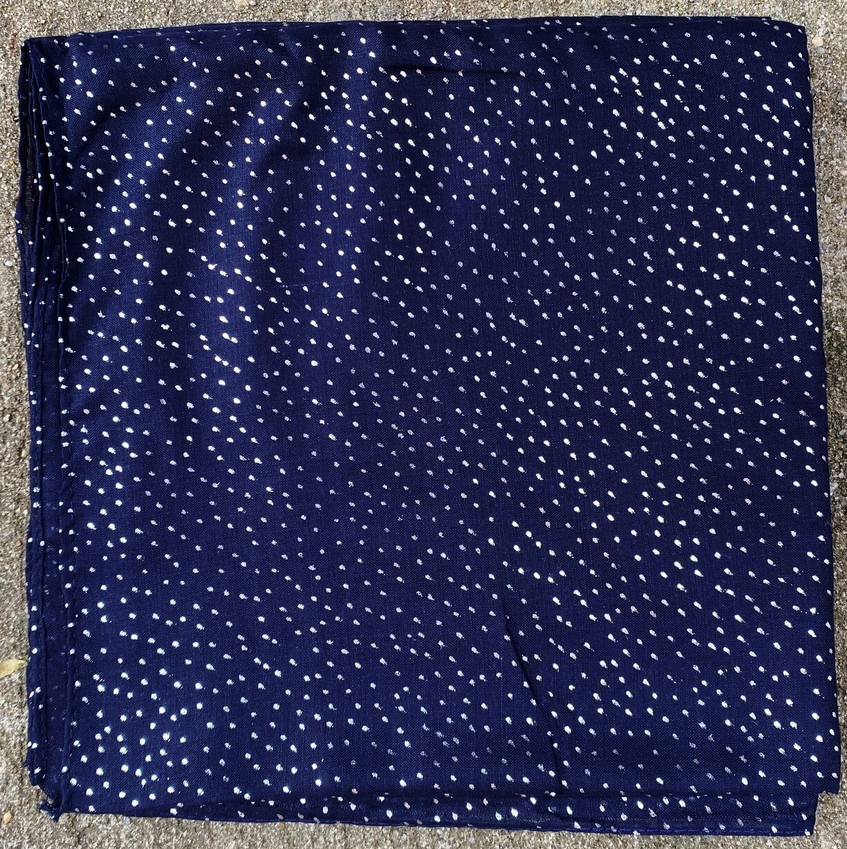 Navy - metallic silver speckled tichel