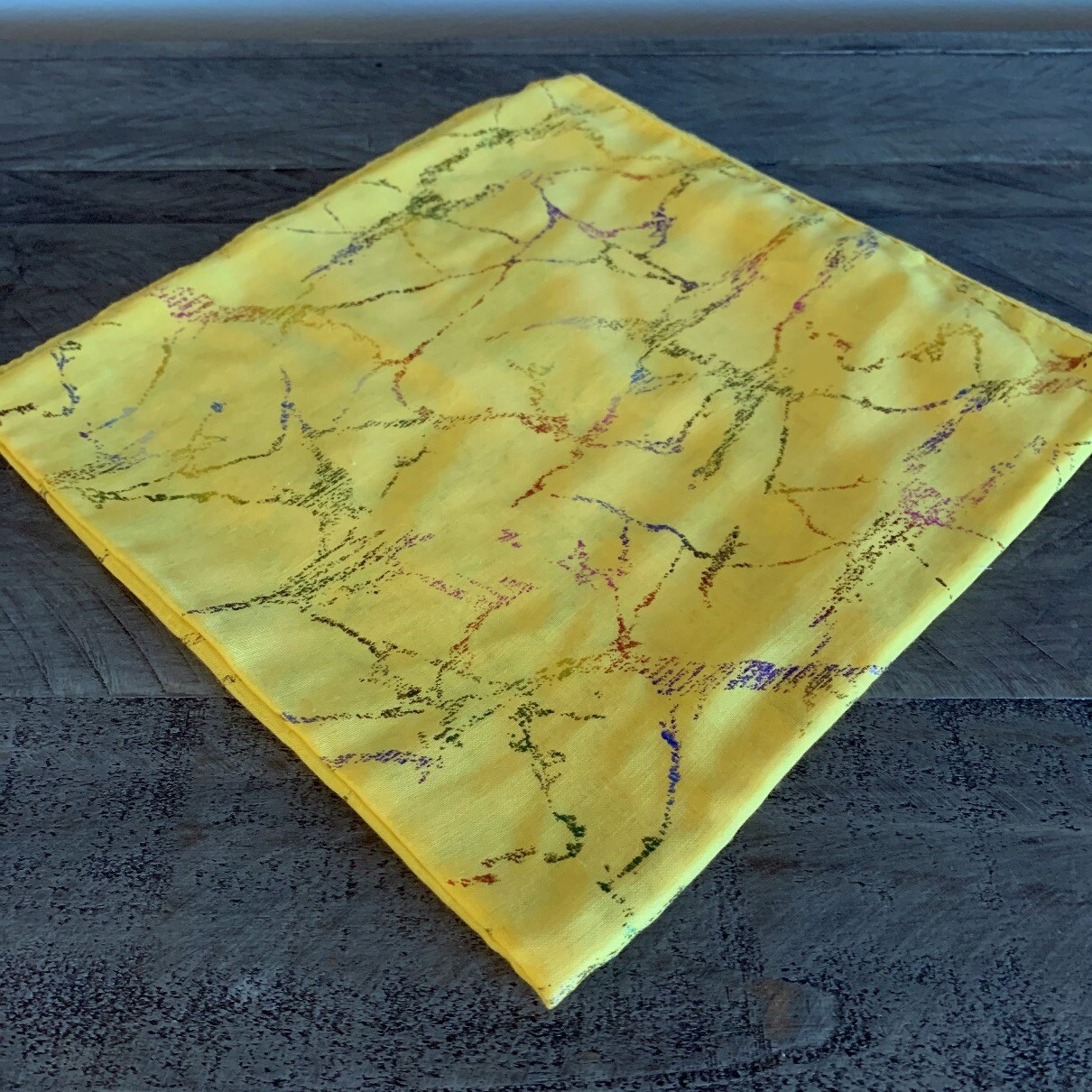 Yellow - metallic colorful marbled pattern tichel