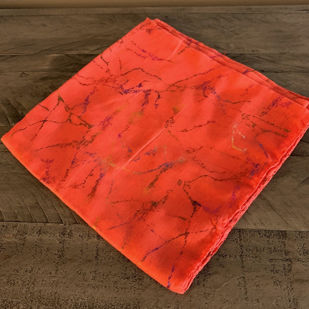 Coral - metallic colorful marbled pattern tichel