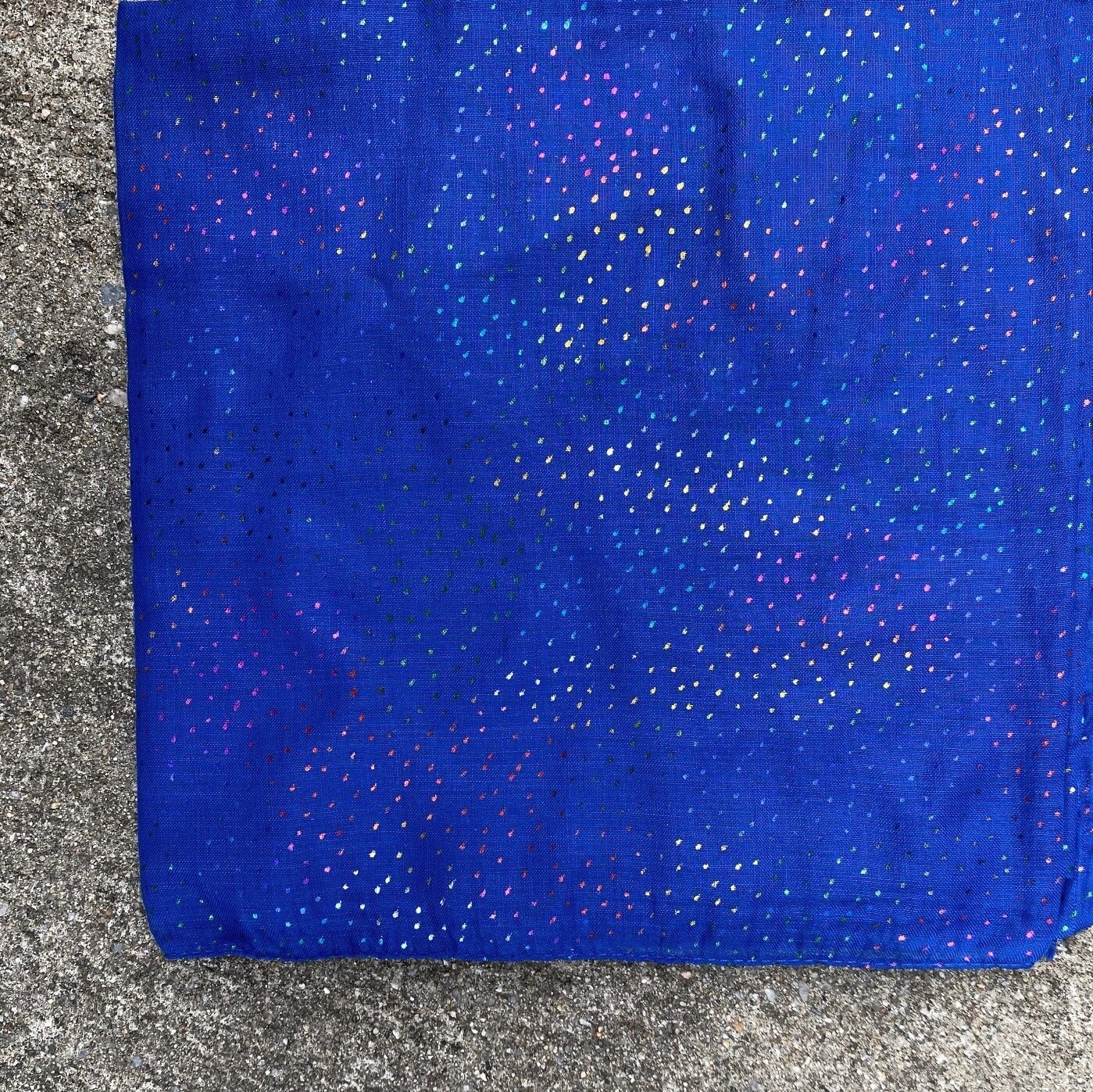 Royal blue - metallic colorful speckled tichel