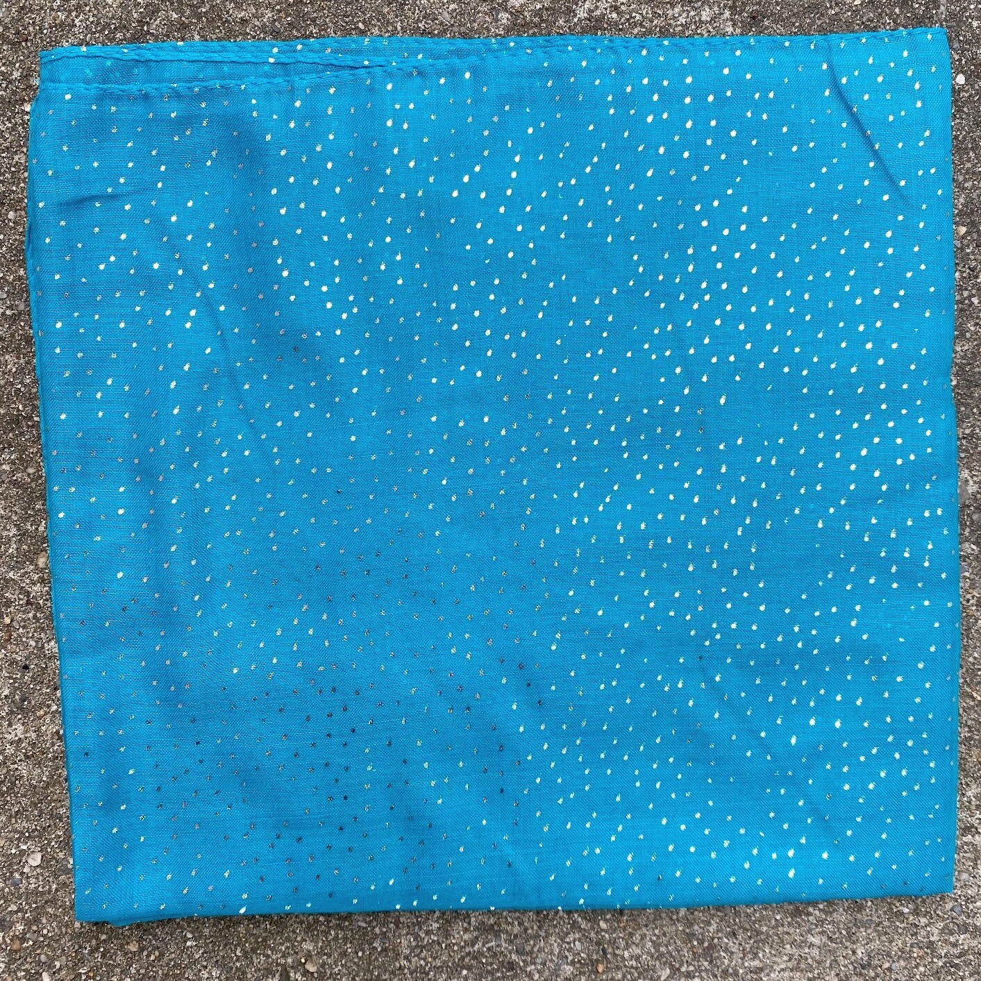 Turquoise - metallic silver speckled tichel