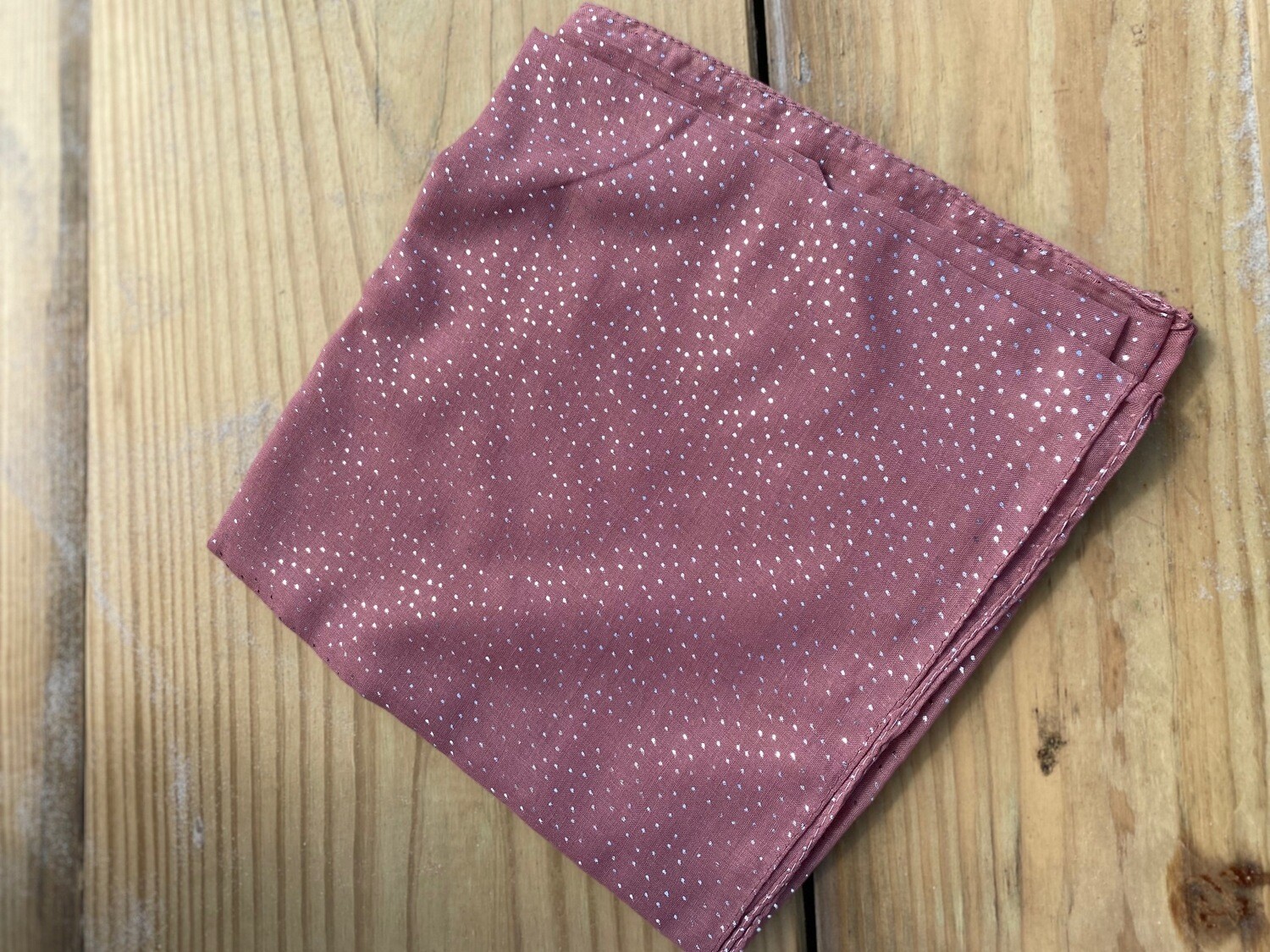 Mauve - metallic silver speckled tichel