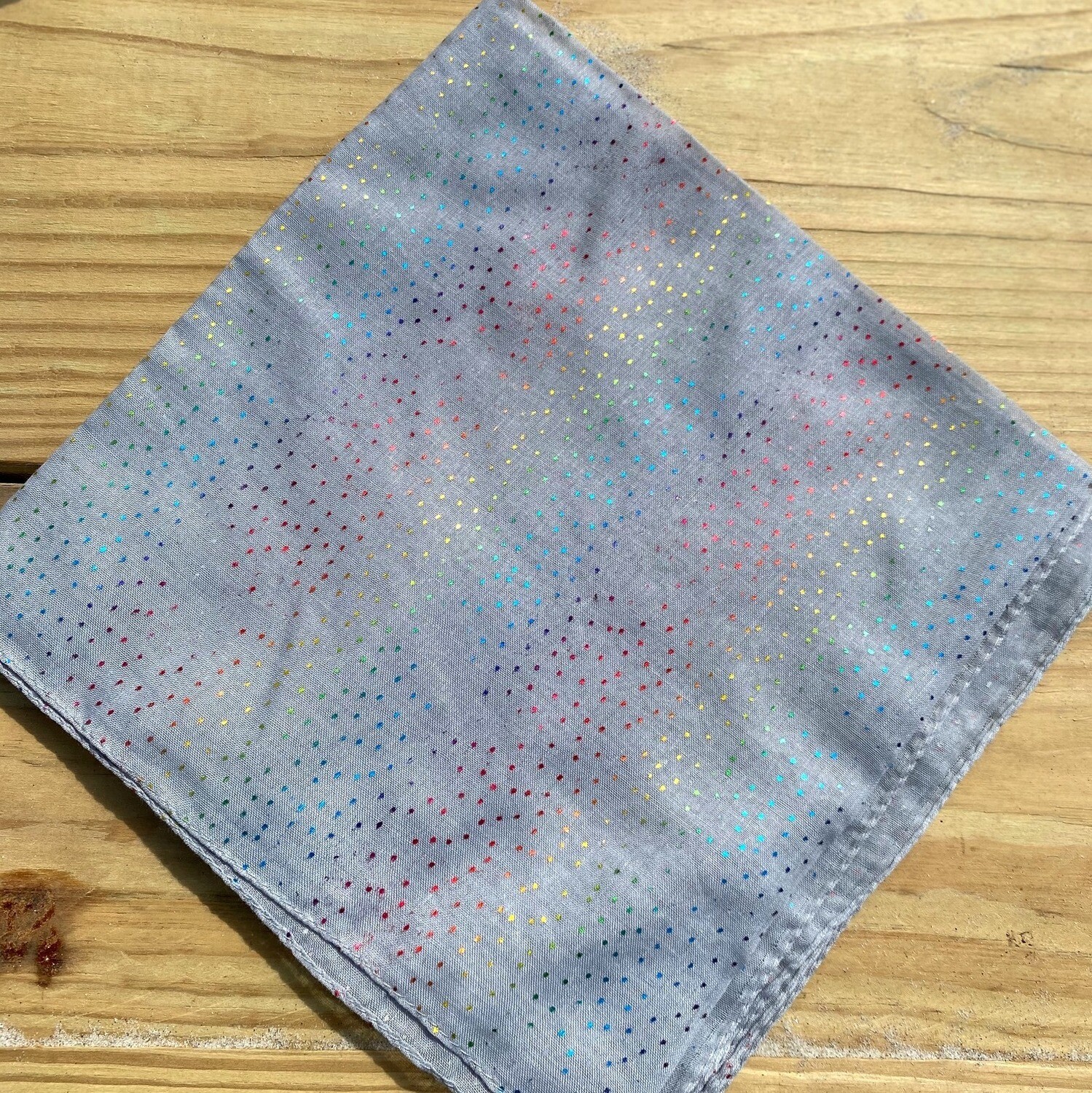 Light gray - metallic colorful speckled tichel