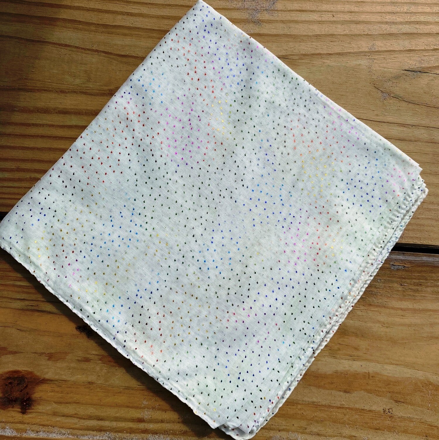 Ivory - metallic colorful speckled tichel