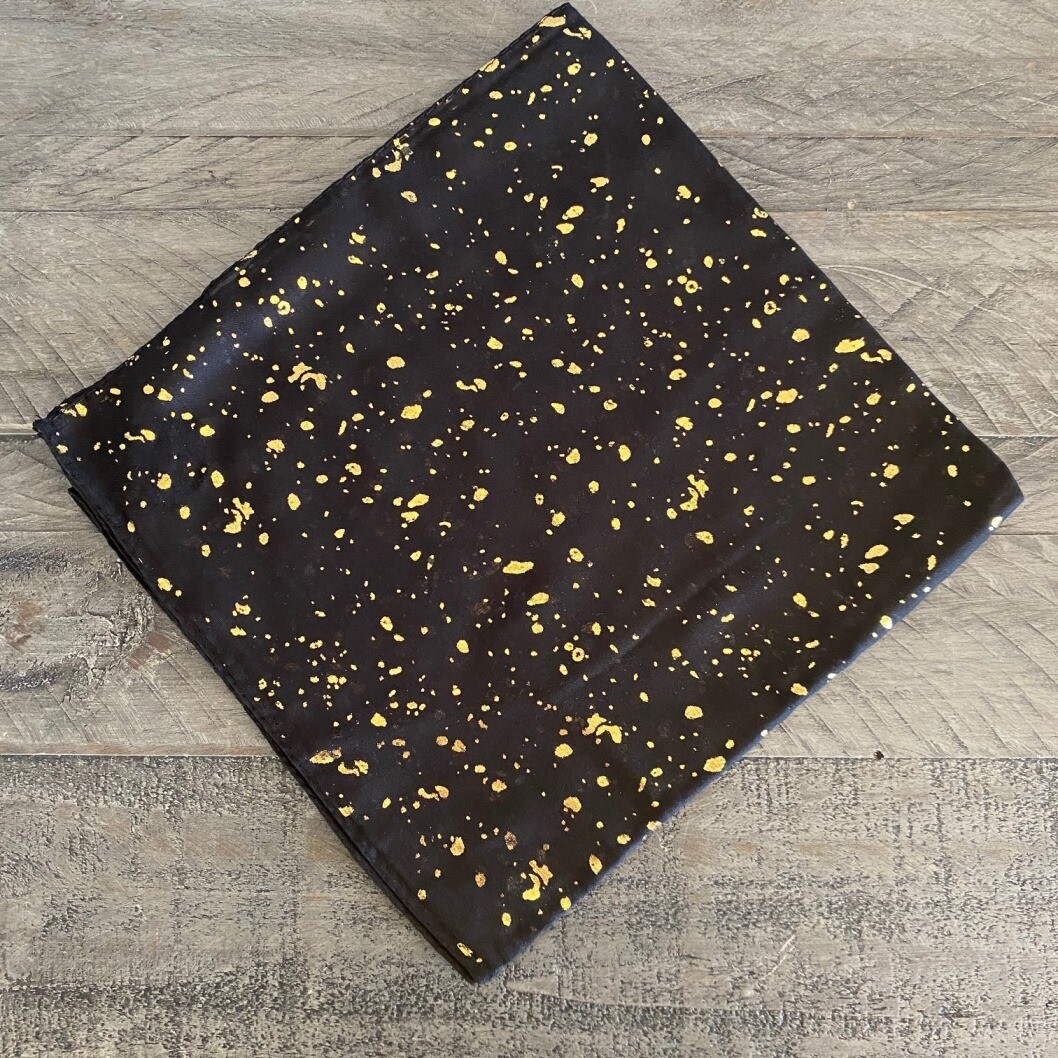 Black - gold metallic paint splattered tichel