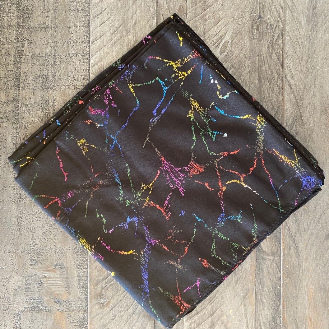 Black - metallic colorful marble pattern tichel