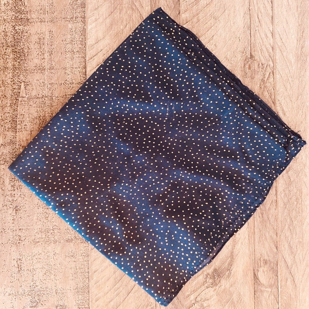 Navy - metallic gold speckled tichel