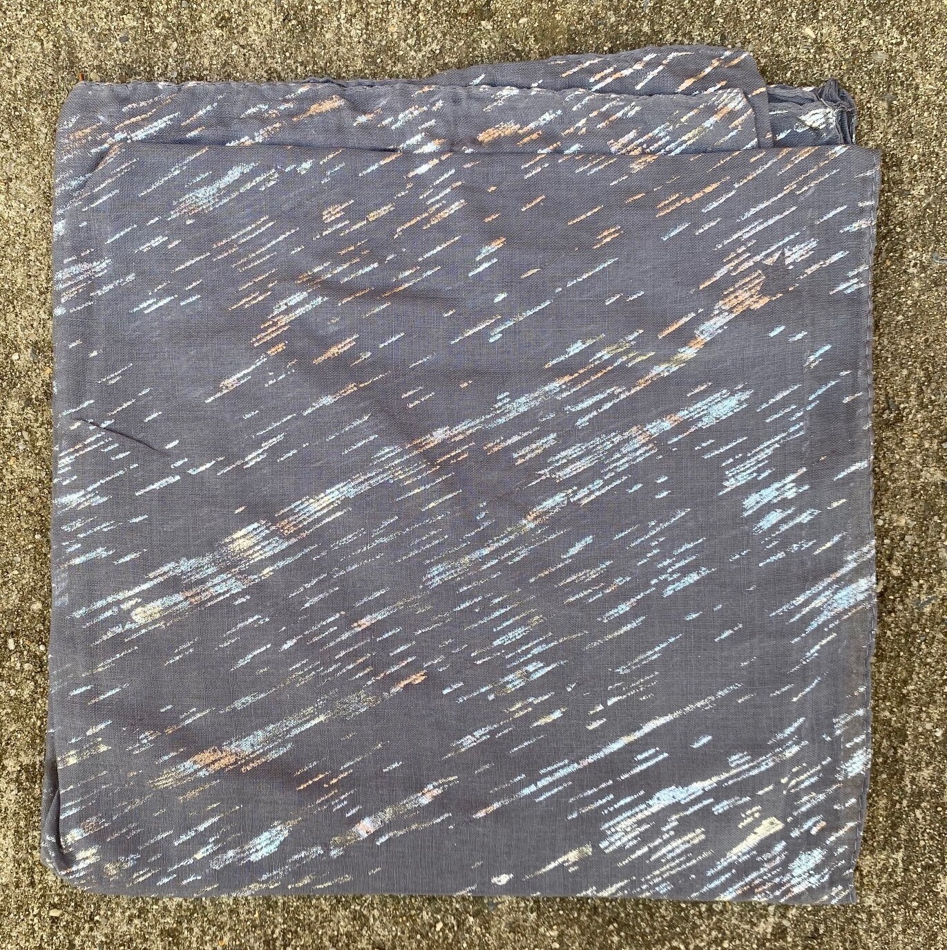 Metallic silver streaked tichel - medium gray