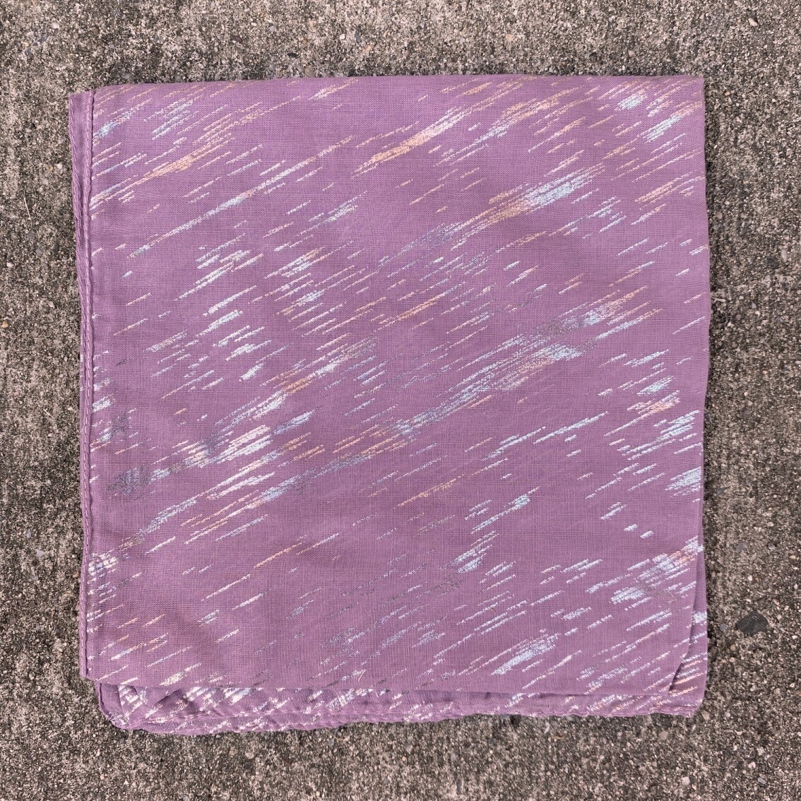 Metallic silver streaked tichel - lavender