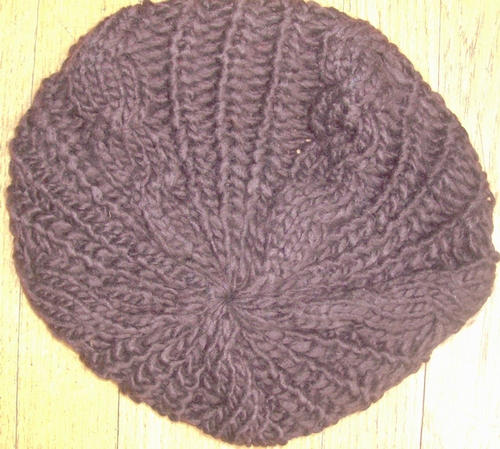 Chocolate brown chunky beanie beret