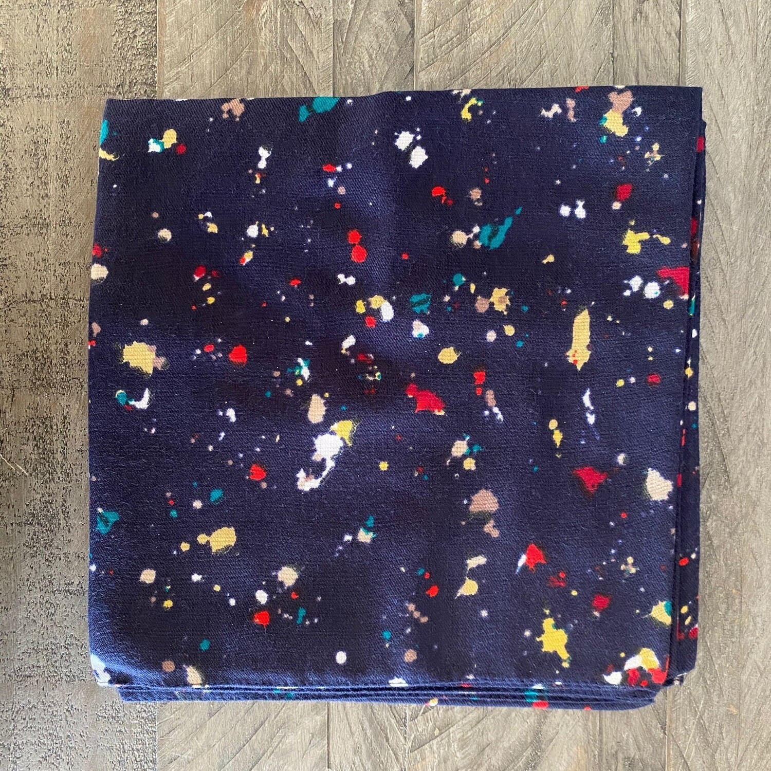 Dark navy thicker splattered tichel