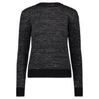 Black silver shimmer grid sweater