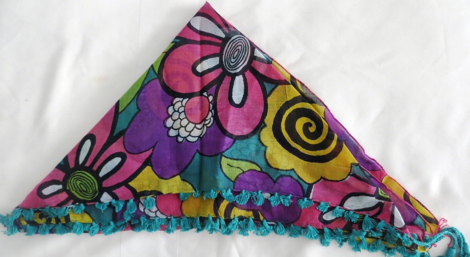 Green big flower pattern bandana