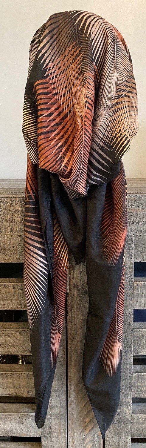 Black colored feathers pre-tied  w/band sewn in