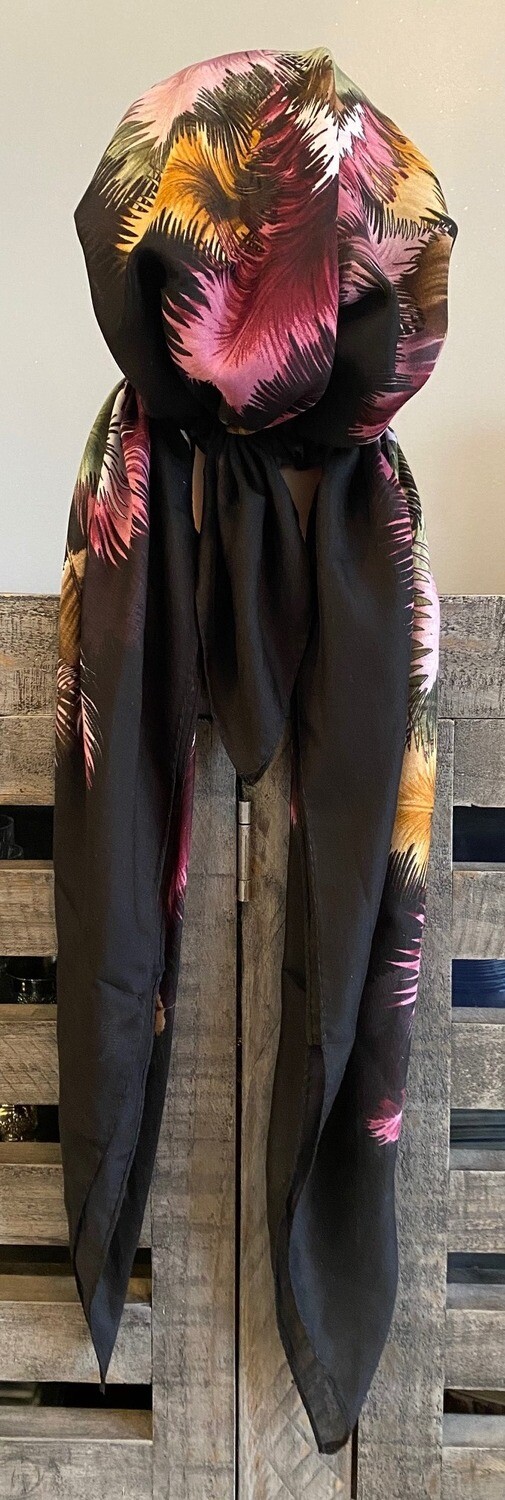 Black colored leaves pre-tied  w/band sewn in