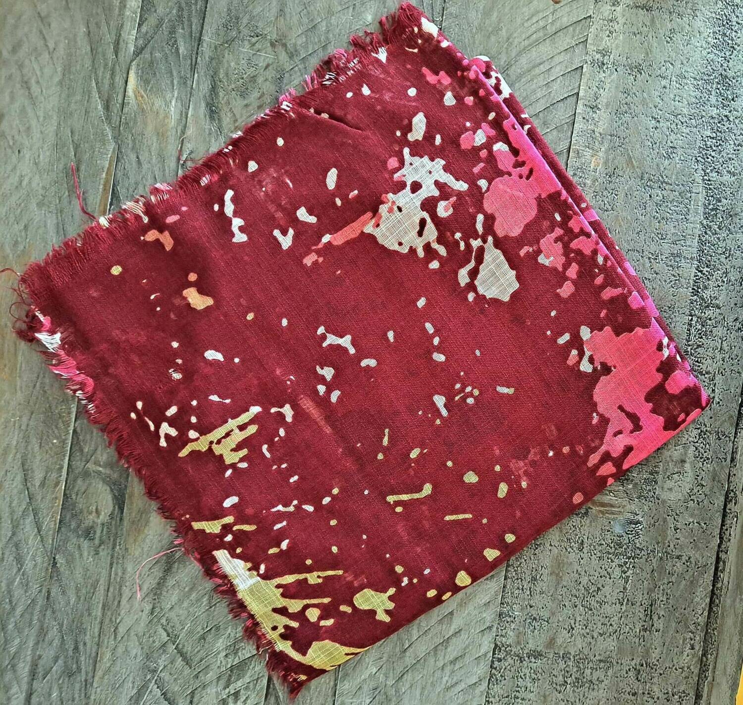 Cranberry soft fringes tichel - splattered