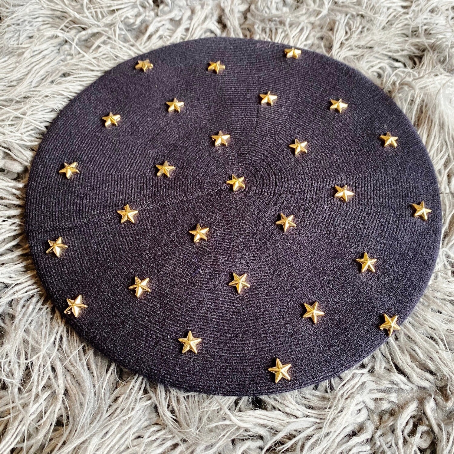 Softest starred beret - dark navy