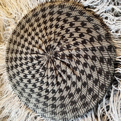 Lighter gray houndstooth snood/beret